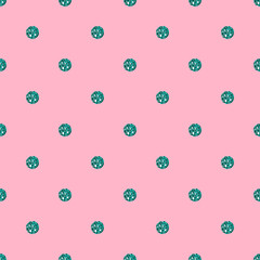 seamless green dot glitter pattern on pink background