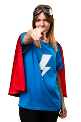 Pretty superhero girl shouting