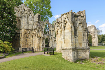 Fototapeta na wymiar Ruins of St Marys AbbeyYork, UK