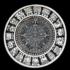 Maya calendar isolated - over black