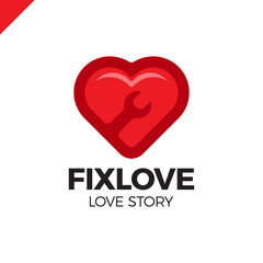 Repair Love Vector Logo Design Element