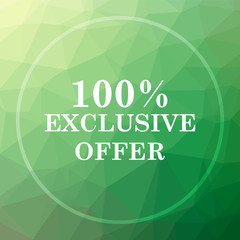 Fototapeta na wymiar 100% exclusive offer icon