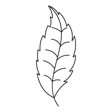 Autumn leaf icon, outline style