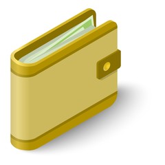 Wallet icon, isometric style