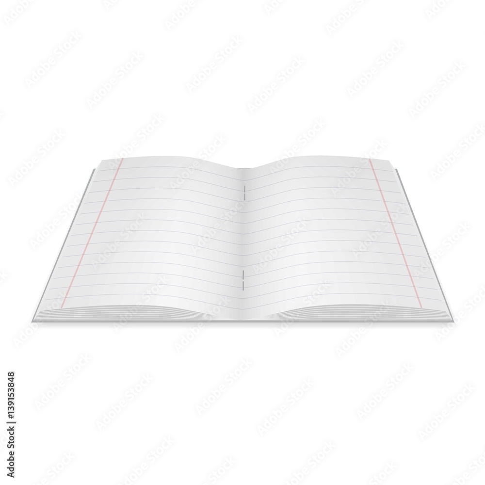 Poster notebook icon, realistic style
