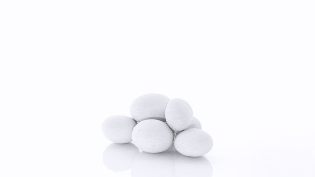 Five White Stones Isolated