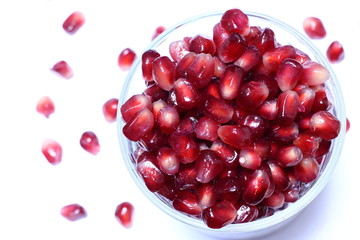 pomegranate in a bowl
