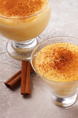 Brazilian sweet custard-like dessert curau de milho mousse of corn