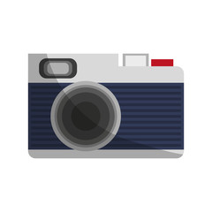 photographic camera icon over white background. colorful design. vector illustration