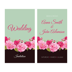 Wedding invitation, thank you card, save the date cards. EPS 10