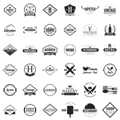 Huge set of vintage logo and badge