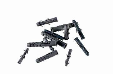Dowel. The dowel-nail.Different dowel-nails on a white background.