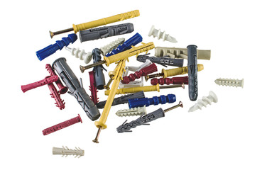 Dowel. The dowel-nail.Different dowel-nails on a white background.