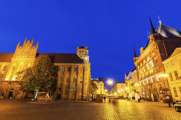Fototapeta premium Old Market Square and Old Town Hall in Torun