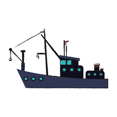 fishing boat icon over white backgronund. vector illustration