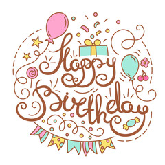 Happy Birthday text.