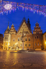 Fototapeta na wymiar Old City Hall on Market Square in Wroclaw