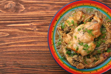 Roasted rabbit with herbs