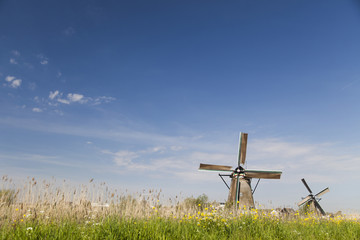 Traditional old windmills in Netherlands