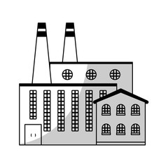 factory building icon over white background. vector illustration