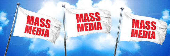 mass media, 3D rendering, triple flags