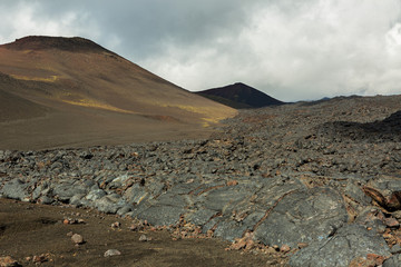 Lava field at Tolbachik volcano, after eruption in 2012, Klyuchevskaya Group of Volcanoes