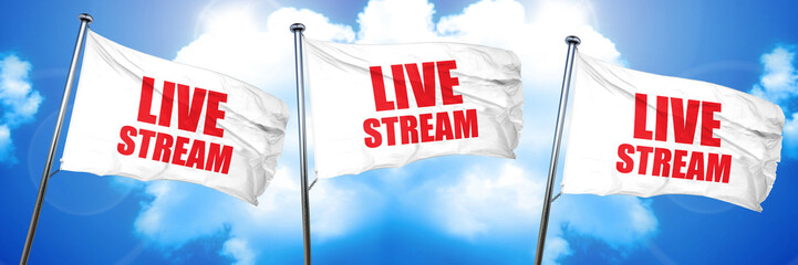 live stream, 3D rendering, triple flags