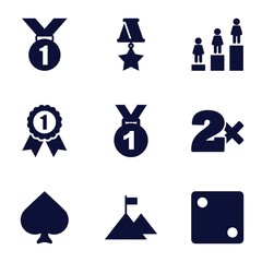 Set of 9 win filled icons