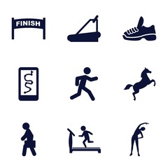 Set of 9 running filled icons