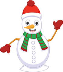 cute snowman cartoon posing