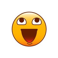 Smiley vector. Big naughty and evil smile icon