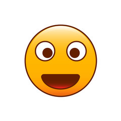 Cute smiley face. Trendy emoticon vector