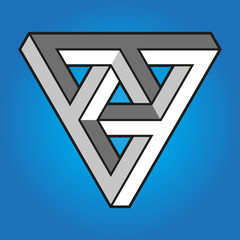 Vector illustration of an impossible triangle figure
