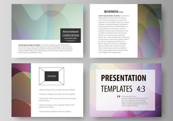 Business templates for presentation slides. Easy editable layouts in flat style, vector illustration. Bright color pattern, colorful design, overlapping shapes forming abstract beautiful background.