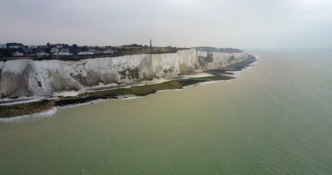 Hoovering above the sea with a view to the White Cliffs of Dover