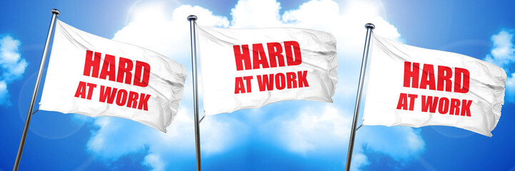 hard at work, 3D rendering, triple flags