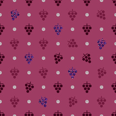 seamless purple grape with silver dot glitter pattern background