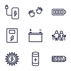 Set of 9 generation outline icons