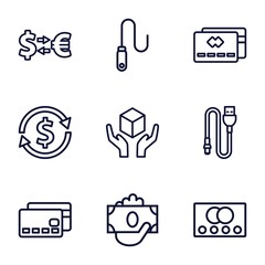 Set of 9 transfer outline icons