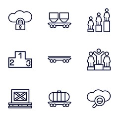 Set of 9 platform outline icons