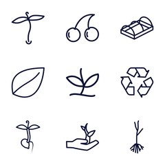Set of 9 bio outline icons