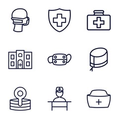 Set of 9 doctor outline icons