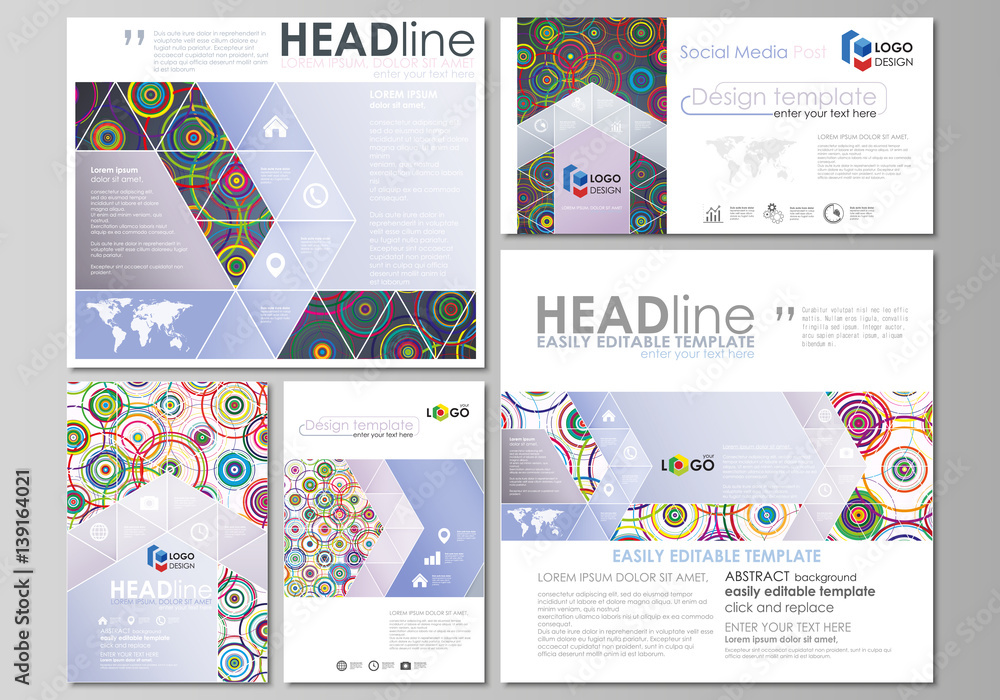 Poster social media posts set. business templates. easy editable abstract flat design template, vector layo