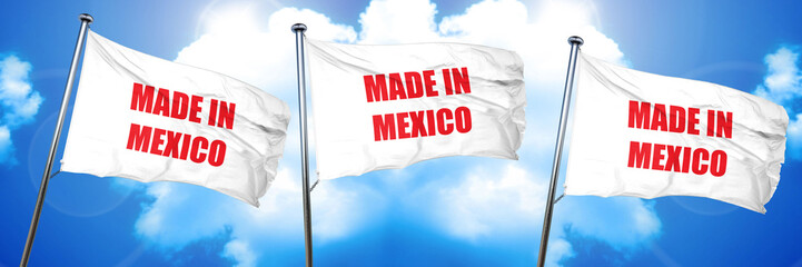 Made in mexico, 3D rendering, triple flags