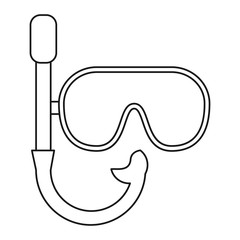 mask snorkel vacation recreation thin line vector illustration eps 10