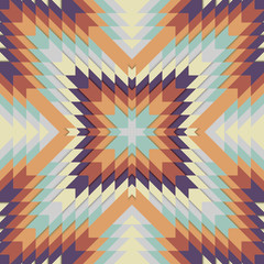 Obraz premium Seamless tribal pattern, geometrical ornament in ethno syle, ethnic hipster backdrop, vintage fashion design background.