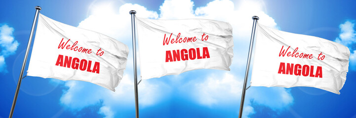 Welcome to angola, 3D rendering, triple flags