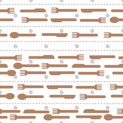 seamless kitchen tool with silver dot glitter pattern on white background