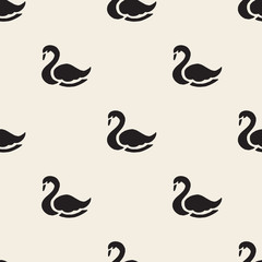 seamless monochrome swan pattern background