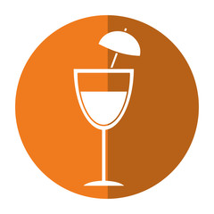 cocktail cup umbrella drink shadow vector illustration eps 10